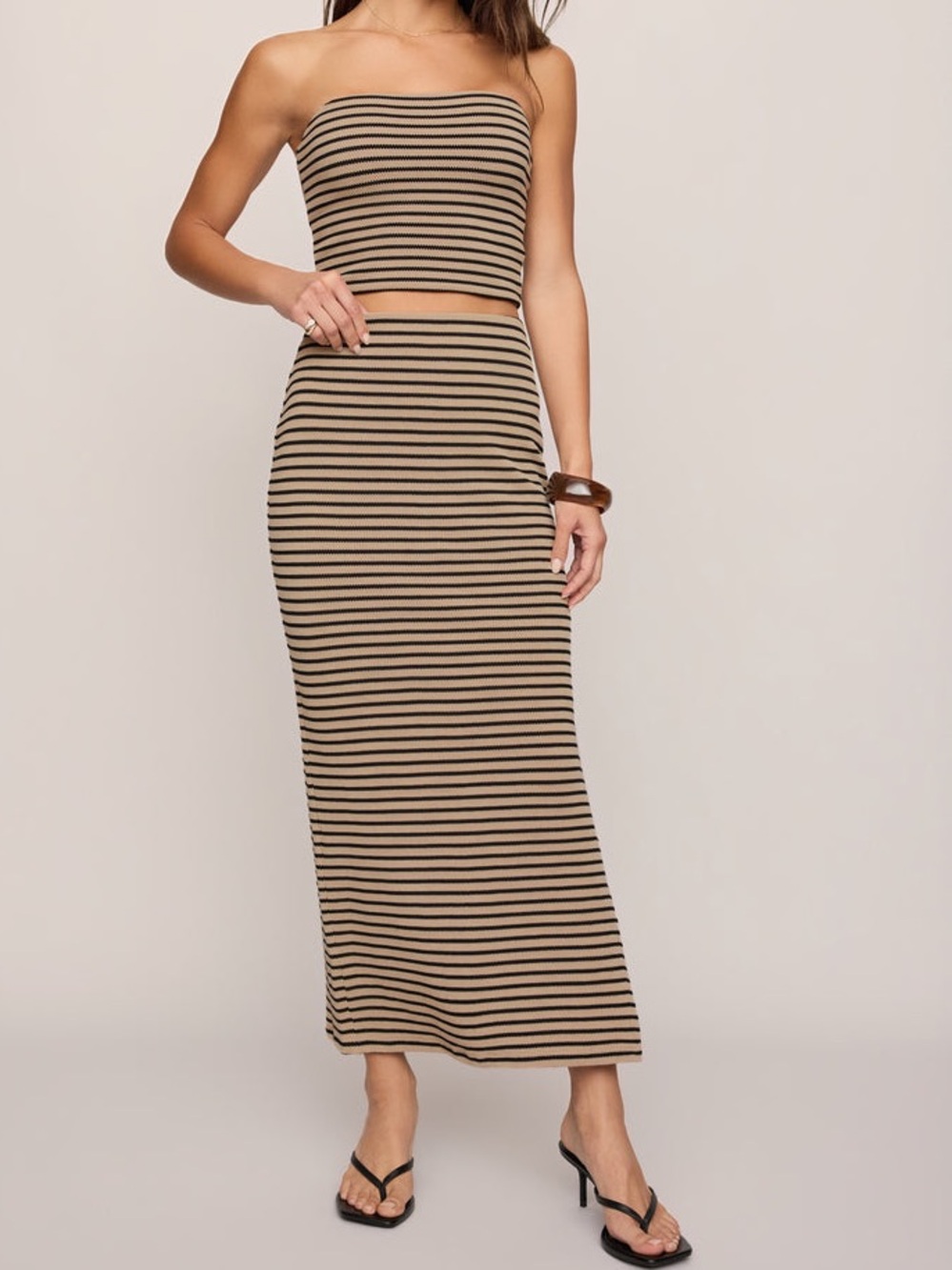 NWT Z Supply Anslie Stripe Midi Skirt & matching tube top tank